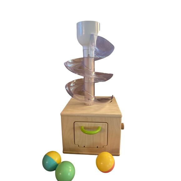 Lovevery Slide & Seek Ball Run Babbler Play Kit 13-15Mo Wooden Toy + 3 Balls - Picture 3 of 7